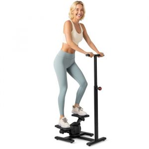 COSTWAY Stepper Fitness avec Guidon Ajustable en Hauteur Pédales Antidérapantes Ecran LCD Résistance Réglable Noir