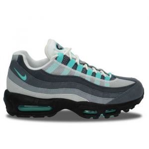 Chaussures Nike Air Max 95 Homme - Blanc - Lacets - Cuir - Hyper Turquoise