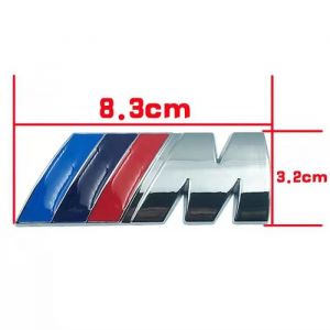 Logo Sigle Embleme BMW M Adh&eacute;sif M&eacute;tal 83mm*32mm