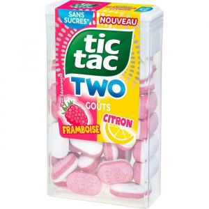TIC TAC Bonbons Tic Tac Two Framboise Citron 38 pastilles