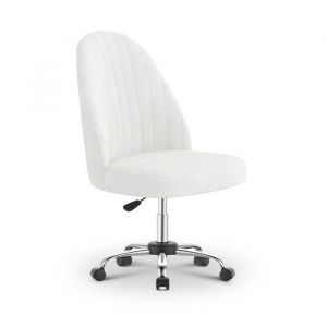 Chaise de Bureau - Chaise Pivotante avec roulettes - Sans Accoudoirs - R&eacute;glable en Hauteur - dossier incurv&eacute; - Ttissu en Peluch