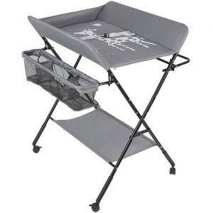 Commode à Langer - Table à Langer Pliante Gris - Hauteur Réglable - Multifonctionnelle - 80x66x98cm