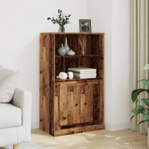 SALE 2025Armoire haute vitrine - Bibliothèque Buffet haut - vieux bois - 60x355x1035 cm - bois dingénierie2598 Kg 6586