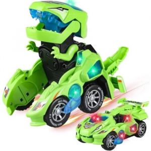 THOTCOC Voiture Dinosaures Enfant JouetTransformers Jouets Vert Dinosaure Transformable Jouets pour Enfants 3-6 Ans