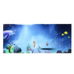 Autocollant mural imperm&eacute;able en PVC pour fond daquarium d&eacute;coration dimage autocollante pour aquarium (122 x 50 cm)