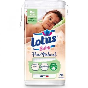 Lotus Baby Pure Natural Coton Non Blanchi 70 carr&eacute;s