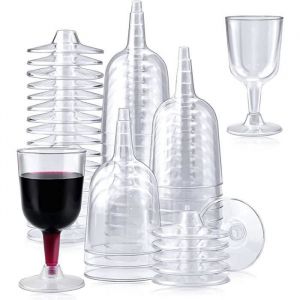 50 Pices Verres Vin En Plastique170ml Verres De Dgustation De Vin Transparents Gobelets Vin De Fte Ru VERRE A EAU AVEC OU SANS PIED