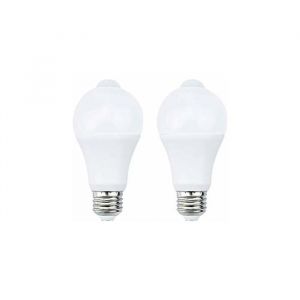 12W E27 PIR Infrarouge Ampoule LED avec Dtecteur de Mouvement ON/OFF Automatiquement A60 220V 1200lm Lot de 2 Blanc Froid 5700K
