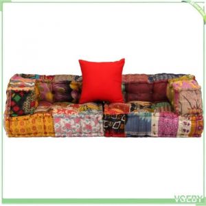Pouf modulaire - V GEBY - Patchwork - Multicolore - 2 places - Confortable