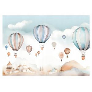 Papier Peint Intiss&eacute; Enfant Gar&ccedil;on Fille Ciel Ballons 200x140 cm Tapisserie Chambre Enfant Photo Non Tiss&eacute; Muraux Trompe loeil