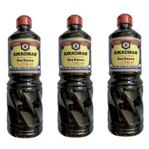Kikkoman - Lot 3x Sauce soja sale kikkoman - bouteille 1L