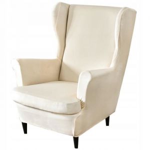 HOUSSE POUR FAUTEUIL USZAK ELASTIC COUVRE EN VELOURS COUVRE Couverture de chaise Parfait pour fauteuil IKEA STRANDMON - beige