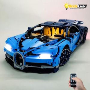 Kit LED &ndash; Installation facile pour LEGO Technic Bugatti Chiron  42083 &ndash; T&eacute;l&eacute;commande incluse