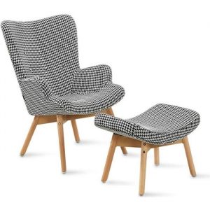 Fauteuil scandinave noir patchwork - Stockholm - DESIGNETSAMAISON