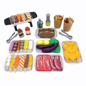 Ensemble de jeu de barbecue Jeu de simulation de nourriture Jouet de gril Ensemble de barbecue Cuisine Outils de cuisine 55 pi&egrave;ces