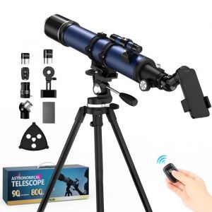 T&eacute;lescope Astronomique Matalde  Ouverture 90mm  32X-240X  Adaptateur de t&eacute;l&eacute;phone et T&eacute;l&eacute;commande- Bleu