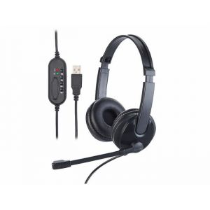 Micro-casque st&eacute;r&eacute;o USB - CALLSTEL - GHS-120 - Son puissant - Microphone escamotable - Confortable