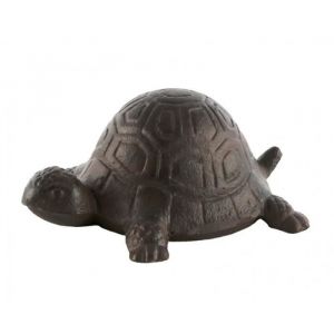 Tortue Cache Clés Sculpture Statuette Décoration Cache Clefs en Fonte Patinée Marron 6x850x12cm