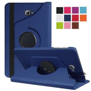 Housse Samsung Galaxy Tab A6 10.1 - 360 Rotation &Eacute;tui Coque Cuir Protection Pr Tablette Samsung Tab A6 10.1 SM-T580-T585&ndash;Bleu fonc&eacute;