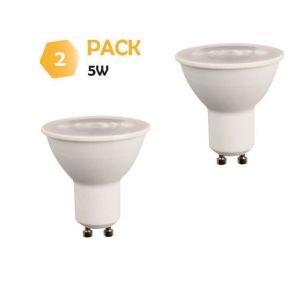 Lot de 2 ampoules LED GU10 36&deg; 5W (equiv. 50W) 345Lm 3000K