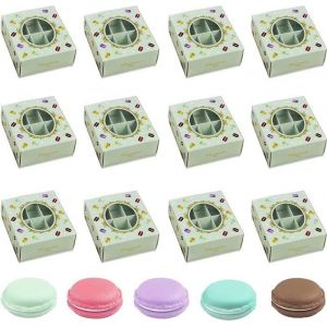 12 Bo&icirc;tes &agrave; Macarons R&eacute;cipient dEmballage de Macarons Bo&icirc;te &agrave; P&acirc;tisserie Bo&icirc;tes &agrave; Macarons Bo&icirc;te &agrave; Dessert Bo&icirc;tes &agrave; G&acirc;teau
