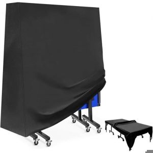 Housse de Protection pour Table de Ping-Pong Couverture de Table de Ping Pong Étanche 210D Oxford 165x70x185cm Noir