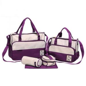 Ensemble sac &agrave; langer WISS - Violet - 5 PCS - Grande poche - Petite poche - Bouteilles de poche