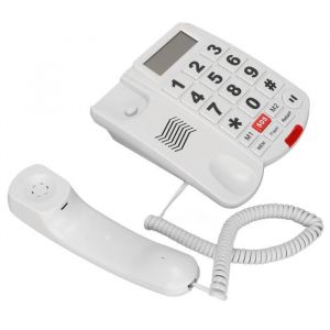 Téléphone filaire pour seniors malentendants - grosses touches mains libres ID de lappelant