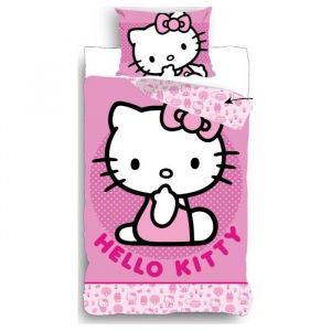 HELLO KITTY - PARURE DE LIT- HOUSSE DE COUETTE 140X200 CM  + TAIE - 65X65 CM-NEUF.
