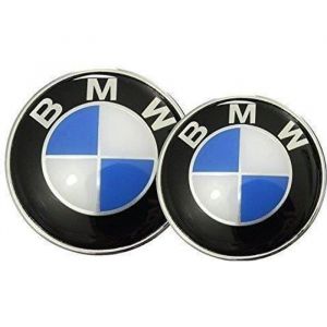 1 logo de capot 82mm BMW +1 logo de coffre 74mm de diam&egrave;tre look classique neuf