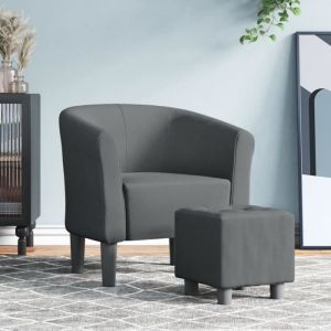 SALE 2024 Fauteuil Salon JMS - Fauteuil cabriolet avec repose-pied - gris foncé tissu 138Kg 3513