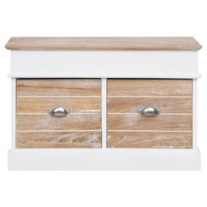 Banc dentrée - OMABETA - M09623 - Bois de Paulownia - 70 x 35 x 45 cm - 2 tiroirs