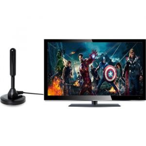 Antenne TV Interieur Puissante HDTV Antennes Amplifi&eacute;e pour DVB-T TNT Num&eacute;rique et Analogique TV Signaux (Noir) 60miles