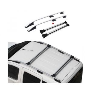 Kit Barres de toit pour Renault Trafic Opel Vivaro 2001-2014 Alu Gris L1 Court