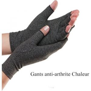 Gants anti-arthrite Chaleur et compression pour soulager la douleur de arthrite rhumato&iuml;de et de arthrose - Hommes & gris