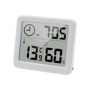 Digital LCD Thermomètre Hygromètre Intérieur Thermomètre Numérique de Bureau Portable avec Horloge