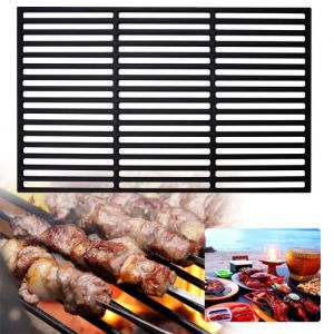 Grille de cuisson - UISEBRT - Rectangulaire 60x40cm - Fonte &eacute;maill&eacute;e - Barbecue gaz et charbon - Durable