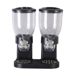 Distributeur daliments secs double distributeur daliments secs pour bonbons noix c&eacute;r&eacute;ales riz bouteilles de Le noir