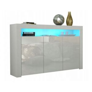 Buffet JIVE 145 cm blanc laqué avec LEDS