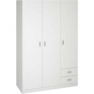 Armoire placard - meuble de rangement coloris blanc - Hauteur 180 x Longueur 120 x Profondeur 52 cm