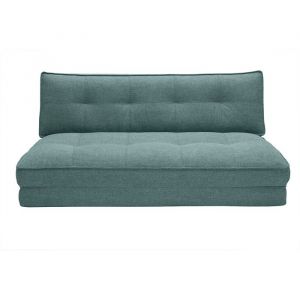 Miliboo - Chauffeuse 2 places convertible en tissu vert de gris SALLY