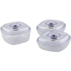 Boîtes alimentaires pour appareil de mise sous vide - H.Koenig BX24 - Lot de 3 - 2x1L + 1x2L