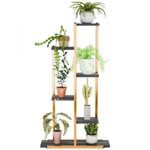 Porte Plante Intérieur en Fer Forgé Étagère Plantes Support Pot de Fleurs en Métal pour Balcon Salon 60x20x106 cm