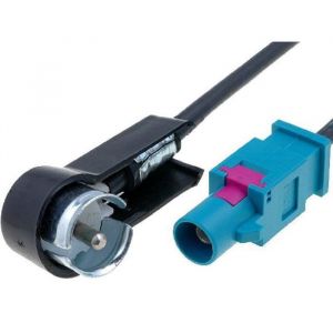 Adaptateur Antenne Fakra F/ ISO M coude - Audi/ Skoda/ VW/ Fiat/ Mercedes/ Peugeot/ Seat