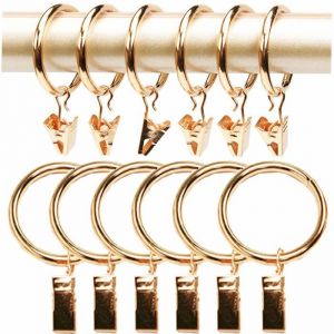 Lot de 20 anneaux de rideaux en métal pinces à rideaux crochets de rideaux tout usage pour rideaux et tringles à rideaux