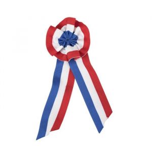 Cocarde tricolore en tissu - Marque - 20 cm de hauteur - Blanc Tricolore
