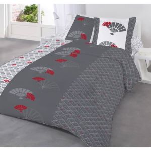 Couette légère imprimée Eventail - 1 personne 140x200 - Spécial été - MORTREUX