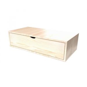 Cube de rangement - ABC MEUBLES - Longueur 100 cm - Vernis naturel - Bois massif - Avec tiroir