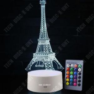 Lampe optique - TD&reg; - Tour Eiffel - 7 couleurs - Tactile - Faible consommation