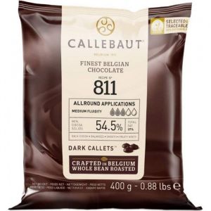 CALLEBAUT Chocolat De Couverture Noir Select 54.5% Cacao Callets 400g Callebaut